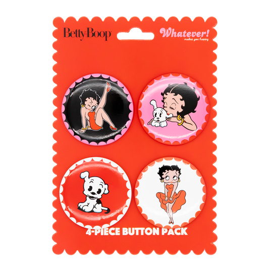 WEB EXCLUSIVE Betty Boop & Pudgy 4-Pack Buttons