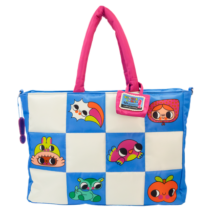 Burger Babie Nylon Padded Check Tote Bag