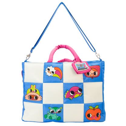 Burger Babie Nylon Padded Check Tote Bag