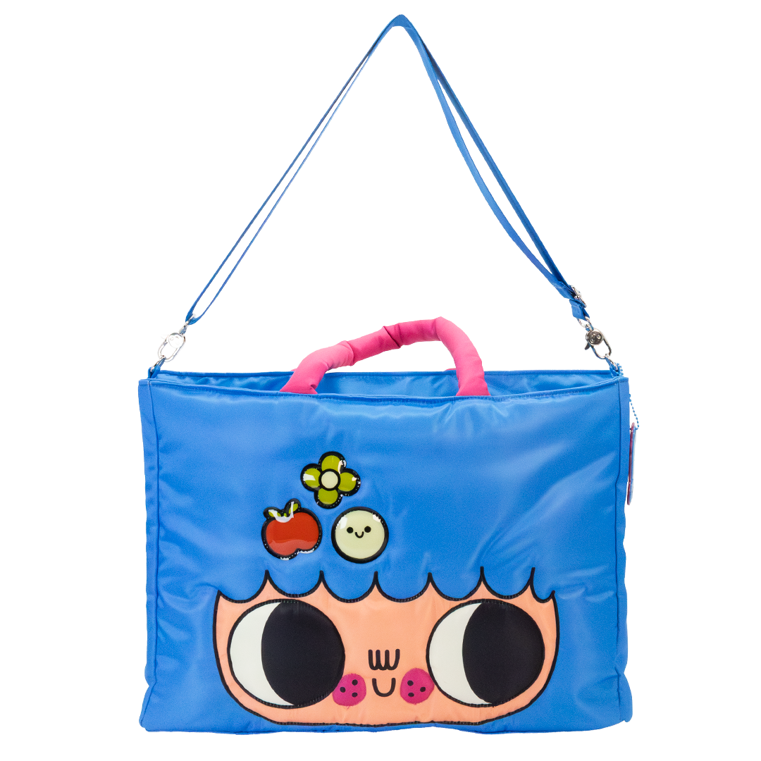 Burger Babie Nylon Padded Check Tote Bag
