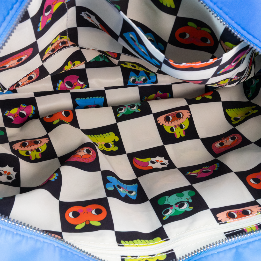 Burger Babie Nylon Padded Check Tote Bag
