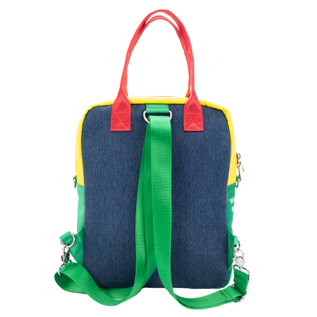 Peanuts 75th Anniversary Color Block Denim & Canvas Convertible Bag