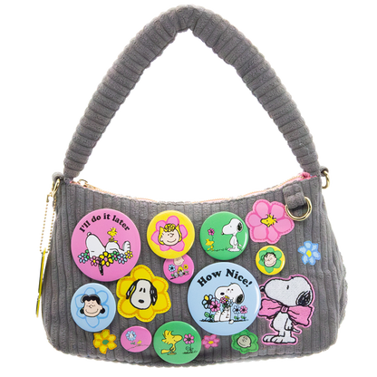 Peanuts Sherbet Spring Pins and Patches Corduroy Baguette Bag