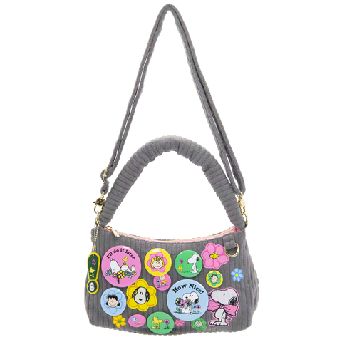 Peanuts Sherbet Spring Pins and Patches Corduroy Baguette Bag