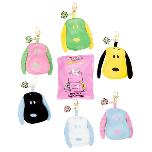 Peanuts Sherbet Spring Mystery Box Snoopy Head Padded Corduroy Bag Charms