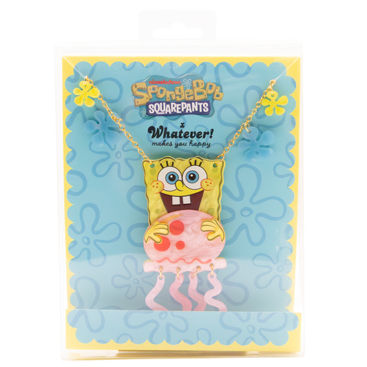 Spongebob & Jellyfish Layered Acrylic  Charm Necklace