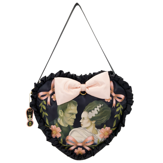 Universal Monsters Coquette Frankie & Bride Oversized Heart Tote Bag